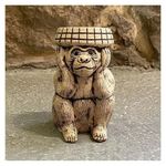 Figura de Piedra Cerámica diseño Mono Sabio OIr - Cerámicas Mundo Maya