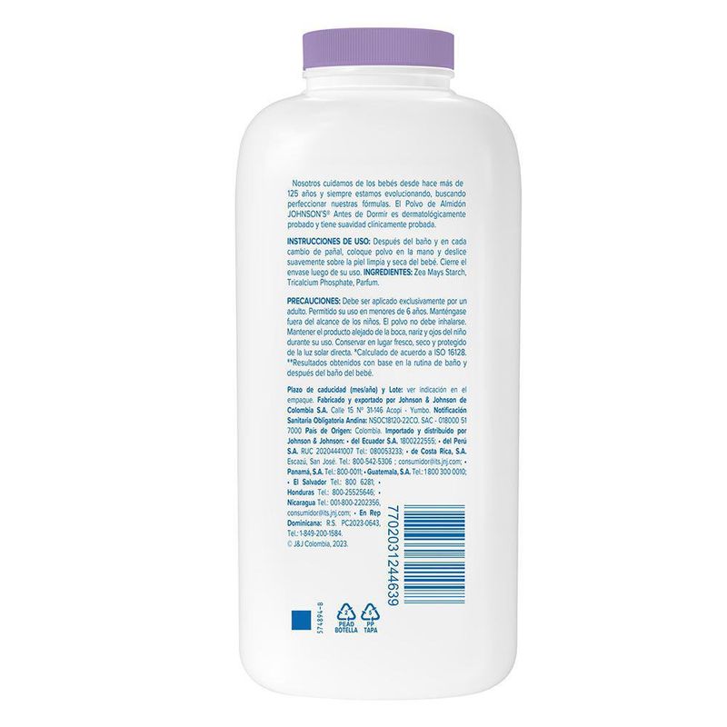 Bote de Talcos Dermoprotect Bedtime 400 G - Johnson & Johnson