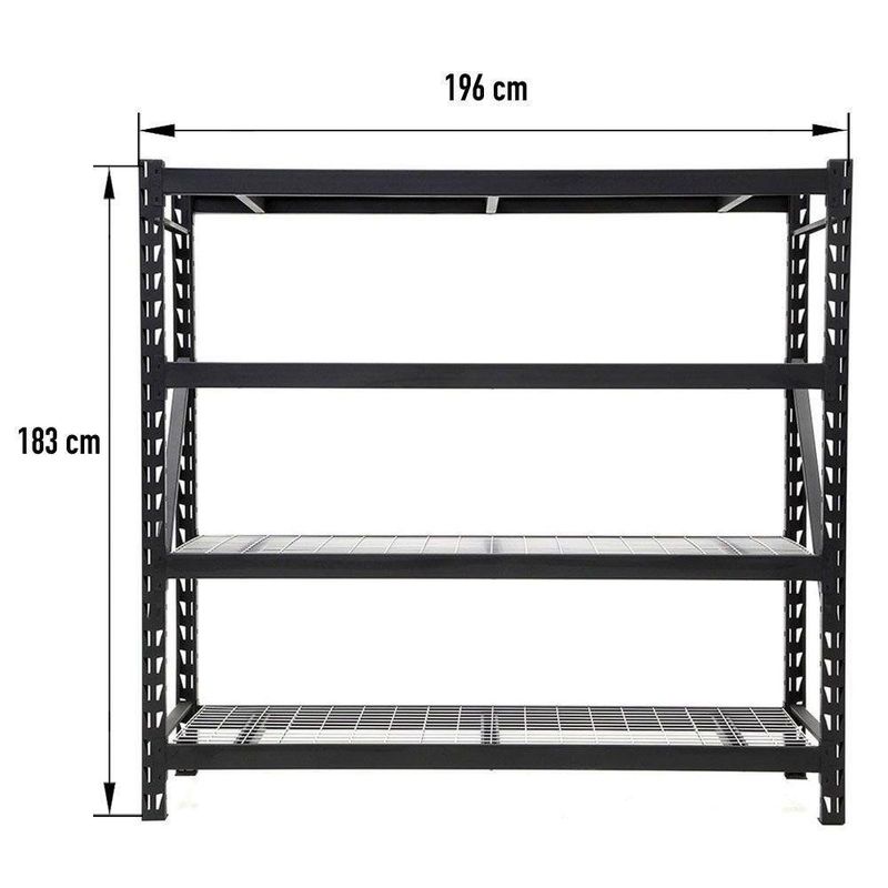 Estante Metálico 4 Niveles Capacidad 7040 lb Color Gris