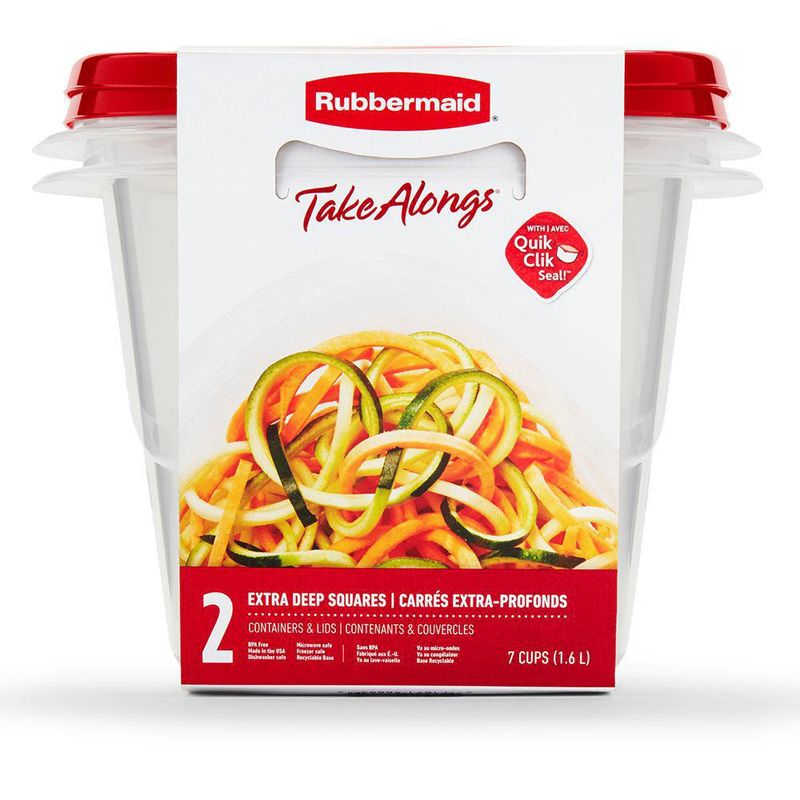 Set De 2 Contenedores Cuadrados De 7 Tazas - Rubbermaid