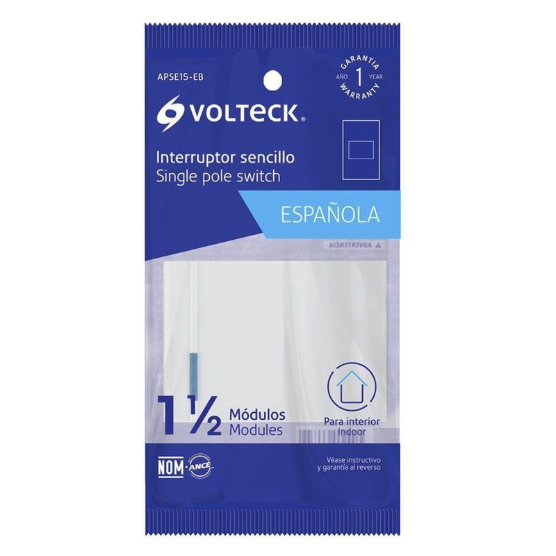Interruptor Dado Sencillo Blanco - Volteck