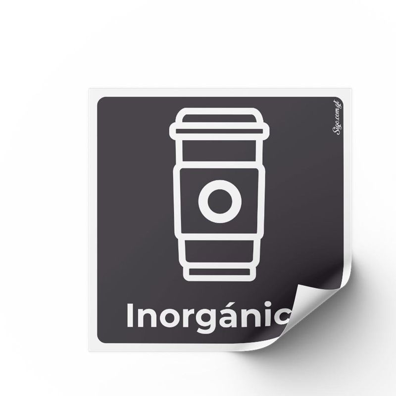 Sticker Para Basurero Reciclaje Inorgánico 15x15 Cm - Sigo