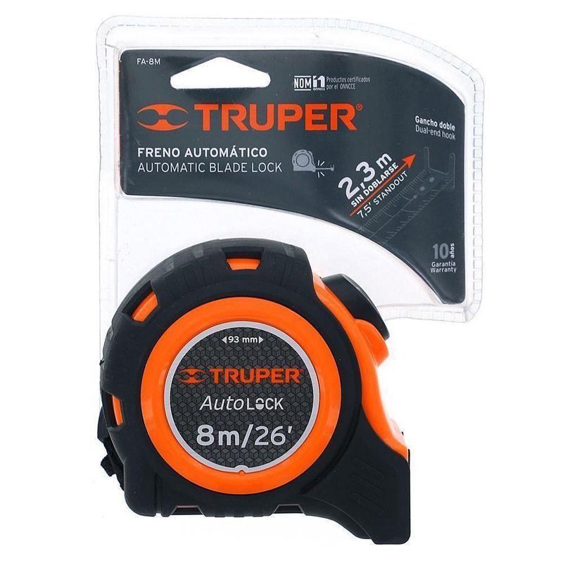 Cinta Métrica 1Plgx8M Truper Autolock