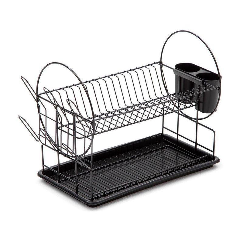 Set Escurridor De Platos Negro - Viva