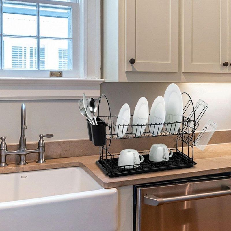 Set Escurridor De Platos Negro - Viva