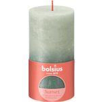 Vela Pillar Verde Y Azul 6.8x6.8x13 Cm - Bolsius