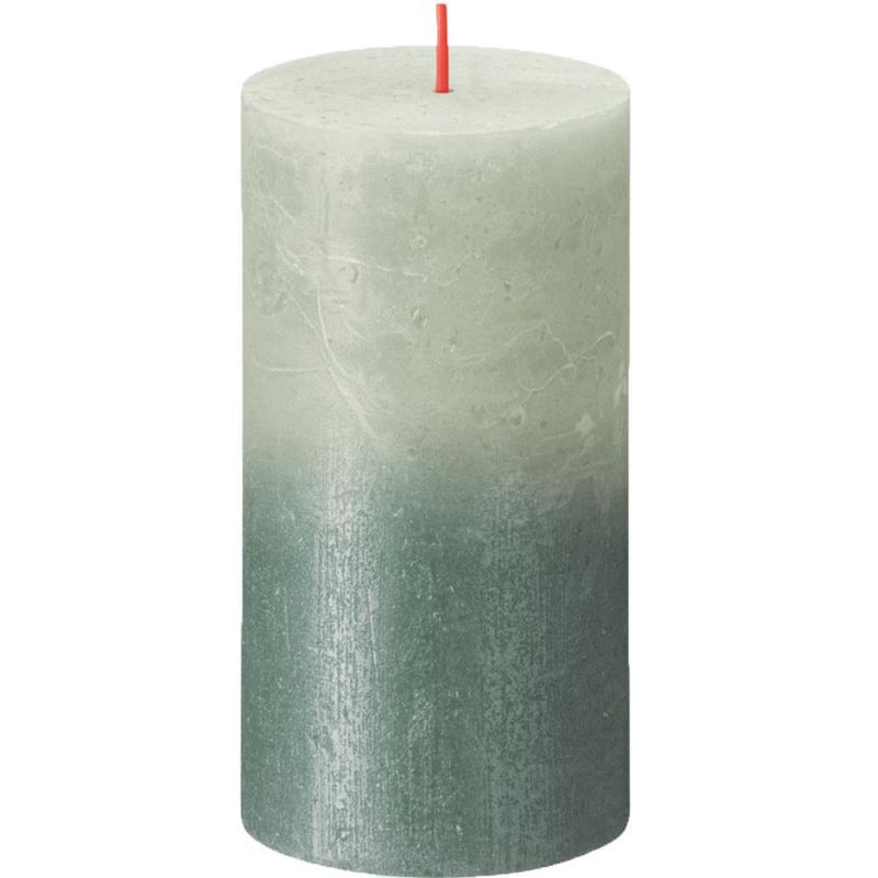 Vela Pillar Verde Y Azul 6.8x6.8x13 Cm - Bolsius