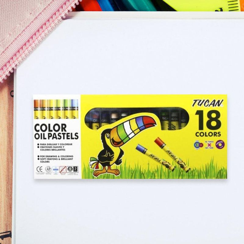 Crayón Pastel Redondo 18 Colores - Tucan