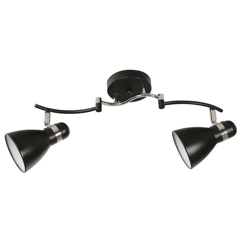 Lámpara Reflectora Negra Curva 2 Luces E27 40W - General Lighting
