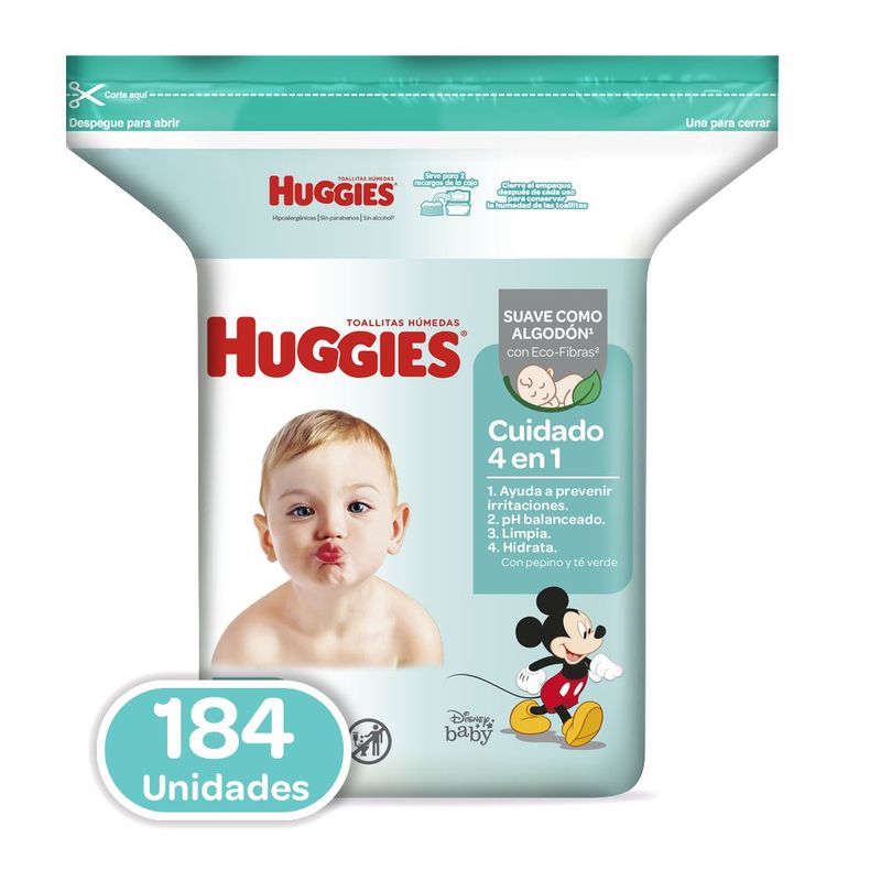 Toallas Humedas Natural Care   De 184 Unidades - Huggies