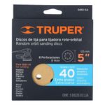 5 Discos De Lija Roto-Orbital Grano 40 - Truper