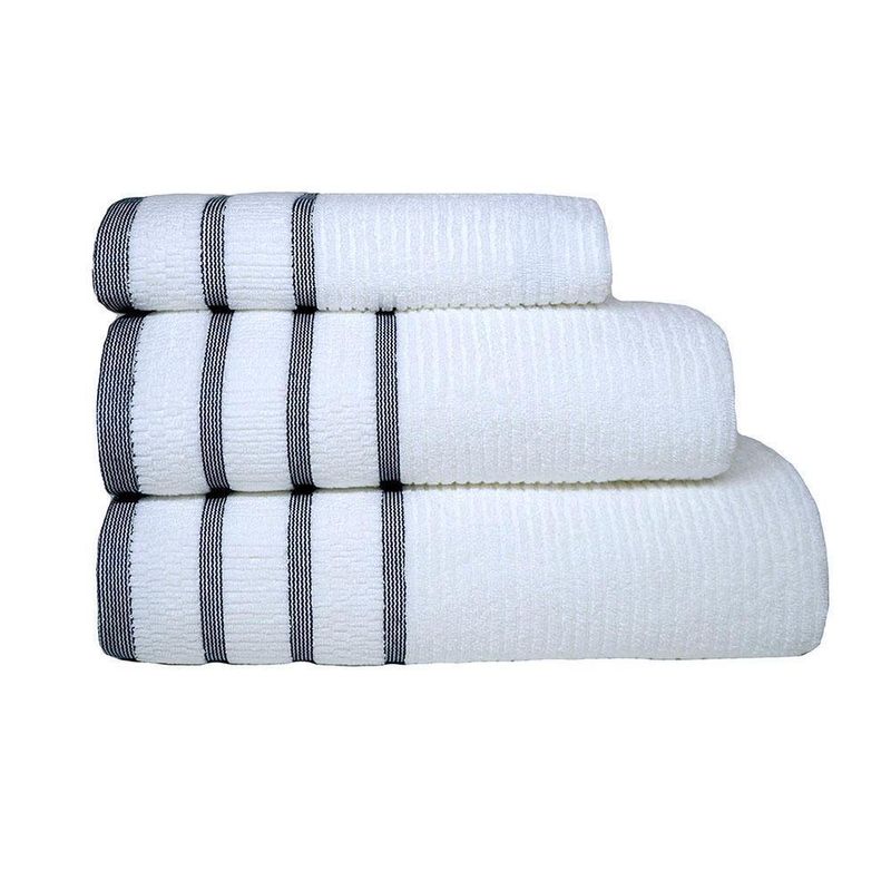 Toalla De Baño 76X132 Cm Blanco Y Gris Oscuro - Viva