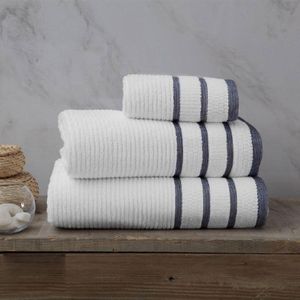 Toalla de Baño Blanco y Gris Oscuro