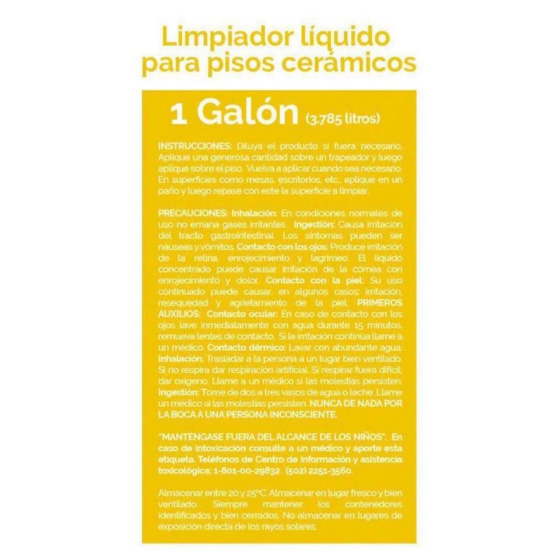 Limpiador Para Pisos Cerámicos Aroma Limón 1 Gal - Super-Q Expert