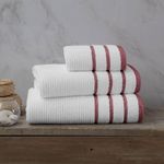 Toalla De Manos 40X76 Cm Blanco Líneas - Viva