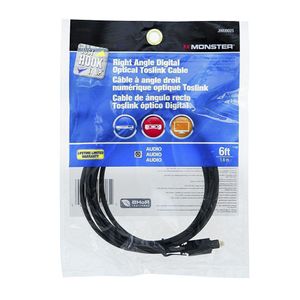 Cable Óptico Digital Toslink Ángulo Recto Negro 1.8 M