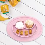 Plato de Silicona Infantil Diseño de Carita y Base Antideslizante