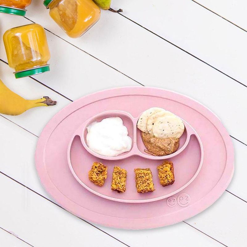 Plato de Silicona Infantil Diseño de Carita y Base Antideslizante