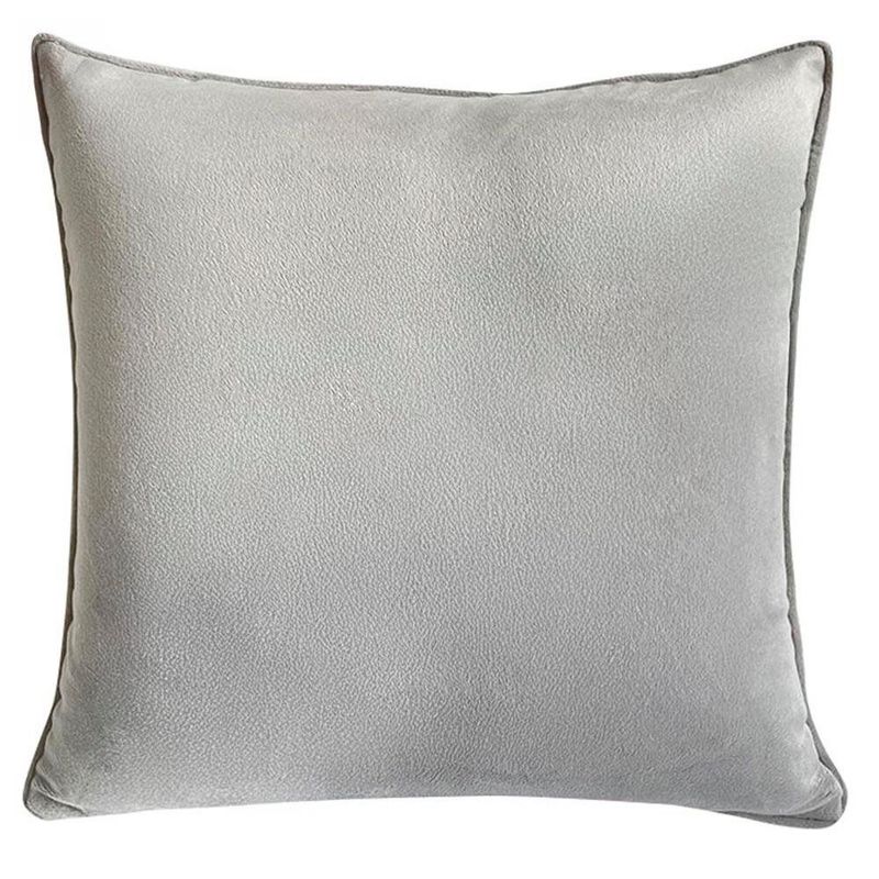 Cojín de Terciopelo Relleno Estilo Contemporáneo Gris Claro 40 x 40 Cm