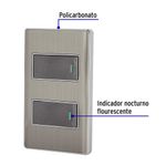 Switch Doble Acero Lisboa Con Placa - Volteck