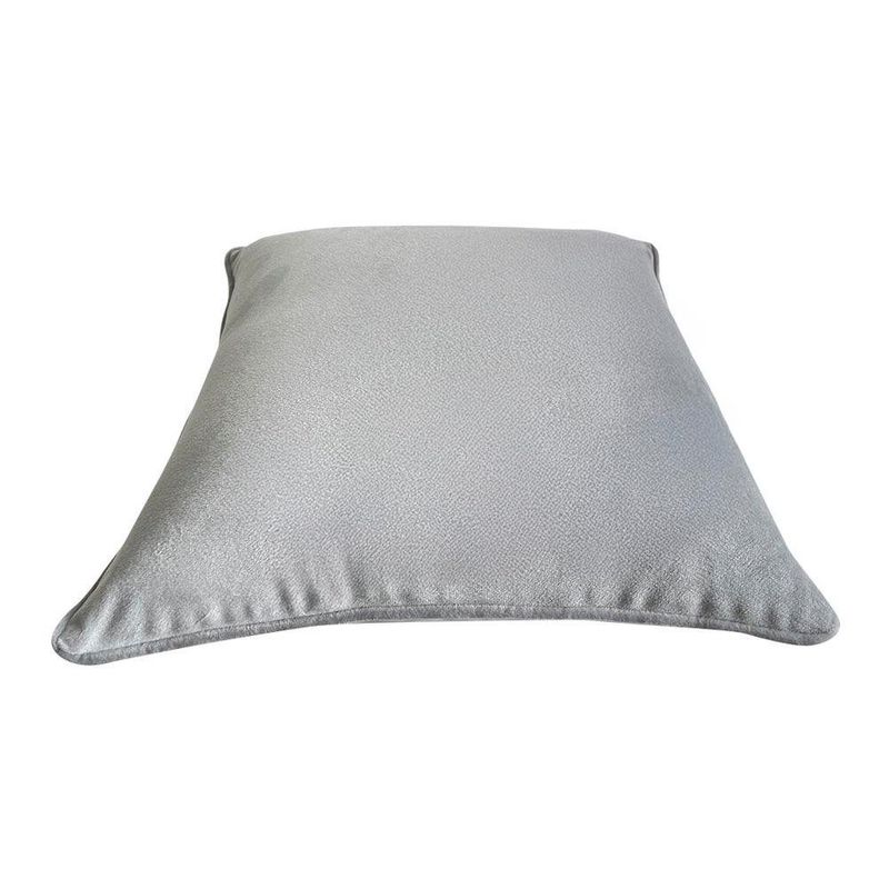 Cojín de Terciopelo Relleno Estilo Contemporáneo Gris Claro 40 x 40 Cm