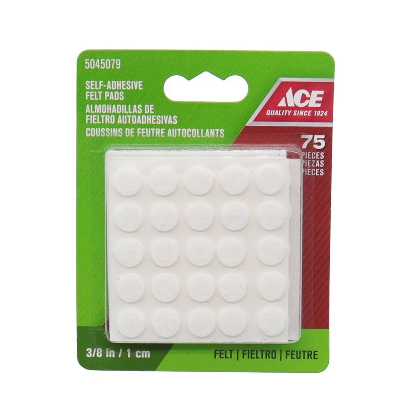Protectores de Fieltro 3/8 Plg Blancos 75 Pzas - Ace