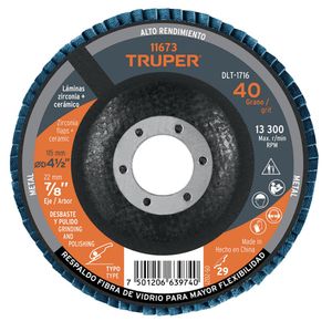 Disco Para Desbaste De Metal 4 1/2 Plg 120 granos - Truper