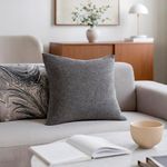 Cojín Relleno Decorativo con Tejido Elegante Gris Oscuro 40 x 40 Cm