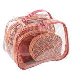Set 3 Cosmetiqueras Rosa Corazones - Viva Fresh