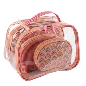 Set 3 Cosmetiqueras Rosa Corazones - Viva Fresh