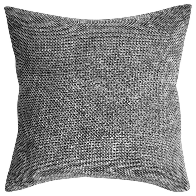 Cojín Relleno Decorativo con Tejido Elegante Gris Oscuro 40 x 40 Cm