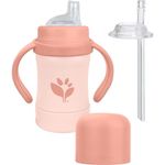 Vaso Entrenador Con Pajilla Rosa 6 Oz - Green Sprouts