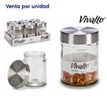 Tarro De Cristal Cilíndrico Con Tapa De Acero 300 Ml