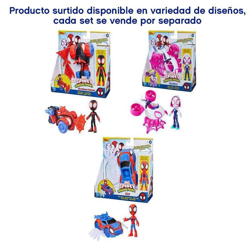 Set Figura Y Vehículo Diseños Surtidos - Spidey And His Amazing Friends