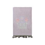 Toalla De Manos Gris Flores 63.5x38 Cm - Viva