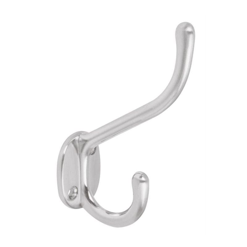 Gancho para Pared Perchero Doble de Metal 11 cm Acabado Cromo Mate