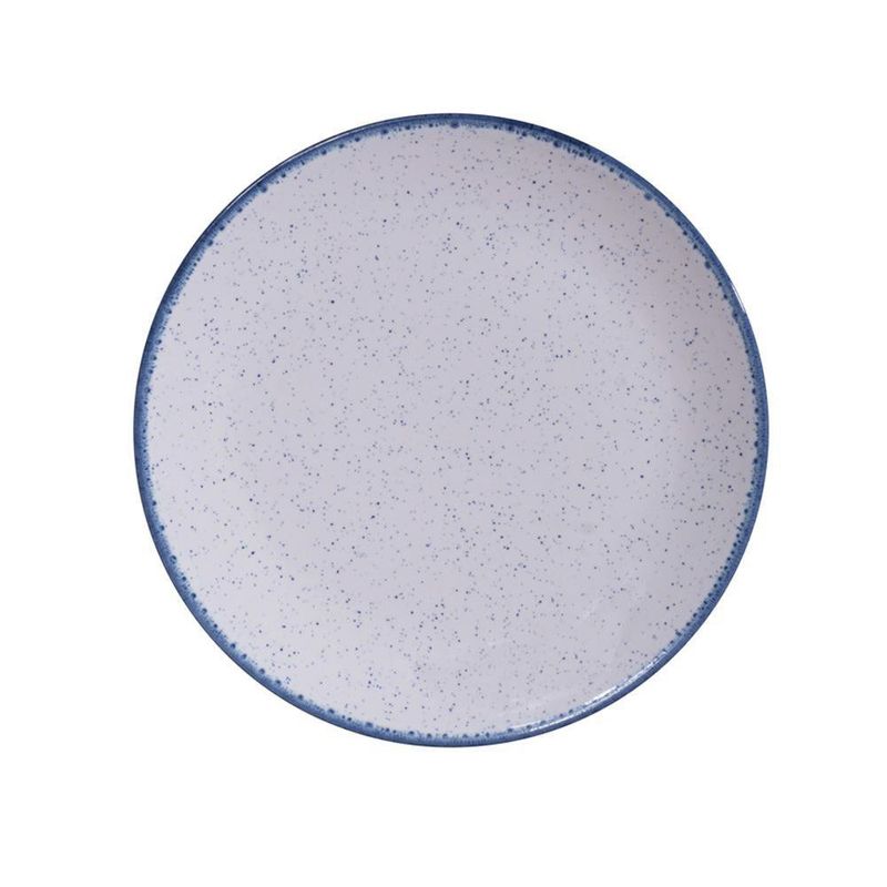Plato Para Postre Blanco Orilla Azul 8.2 Plg - Niu Haus