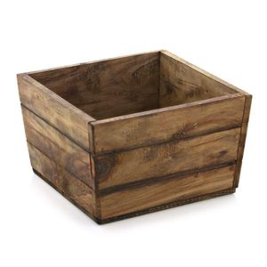 Maceta de Madera Multiusos Cuadrada Rústica