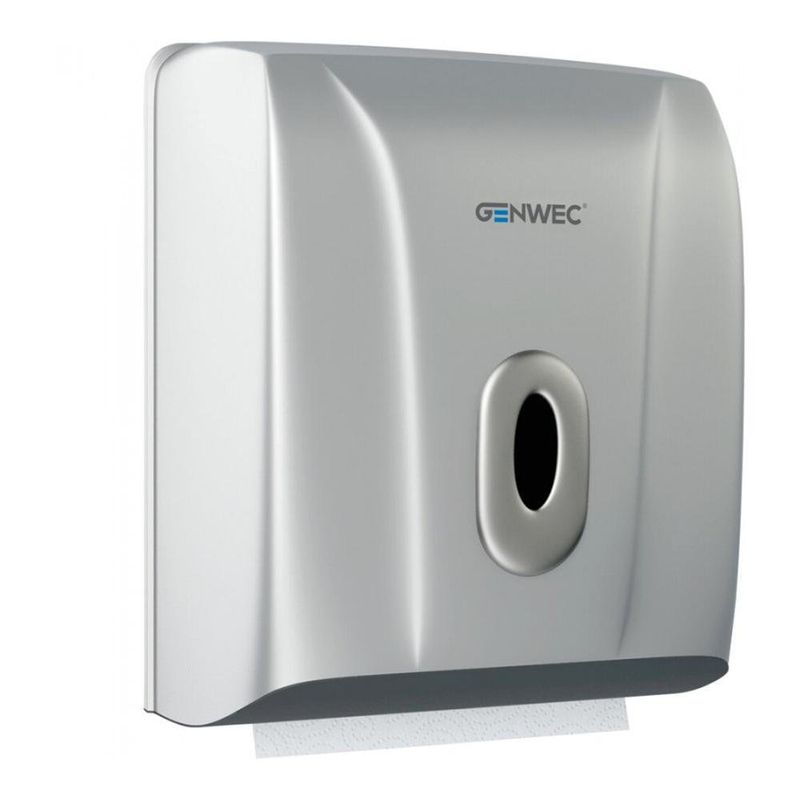 Dispensador De Toalla De Papel Plástico Plateado - Genwec