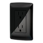 Tomacorriente Doble 2 Polos + Tierra Negro - Volteck