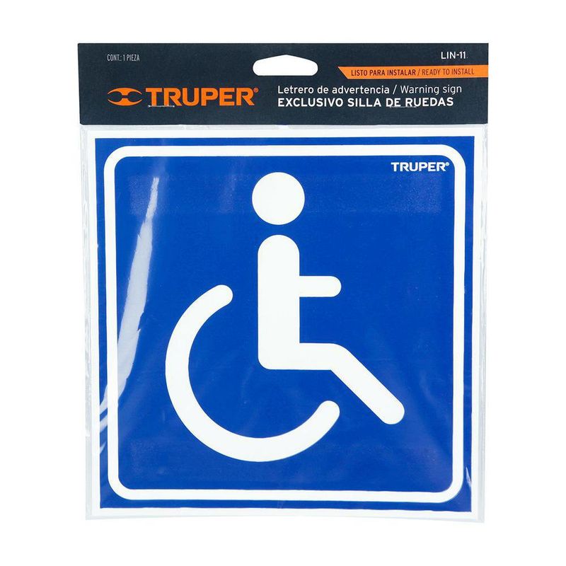 Rótulo De Exclusivo Para Personas Con Discapacidad 19 X 19 Cm - Truper