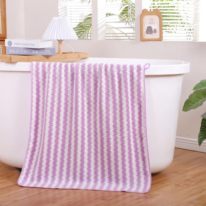 Toalla Super Absorbente de Baño Morada y Blanca - Viva