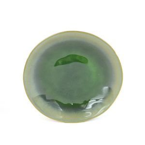 Plato Redondo de Cerámica Verde Esmaltada