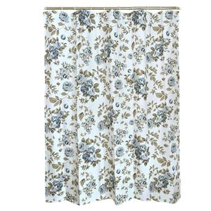 Set de Cortina para Ducha Diseño Rosas Azules