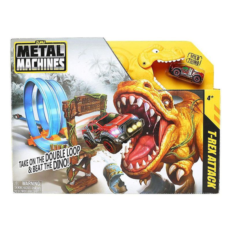 Set De Pista De Autos T-Rex Ataca - Metal Machines