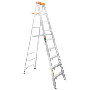 Escalera de Tijera de Aluminio 8 Peldaños Capacidad 175 kg