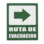 Rótulo Ruta De Evacuación Derecha Verde