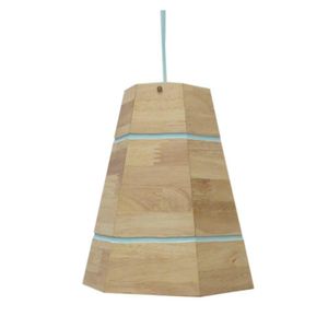 Lámpara Colgante Tipo Cono de Madera Clara