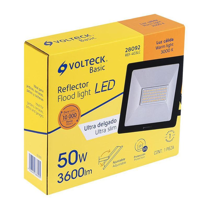 Reflector Ultra Delgado LED Luz Cálida 50 W – Volteck