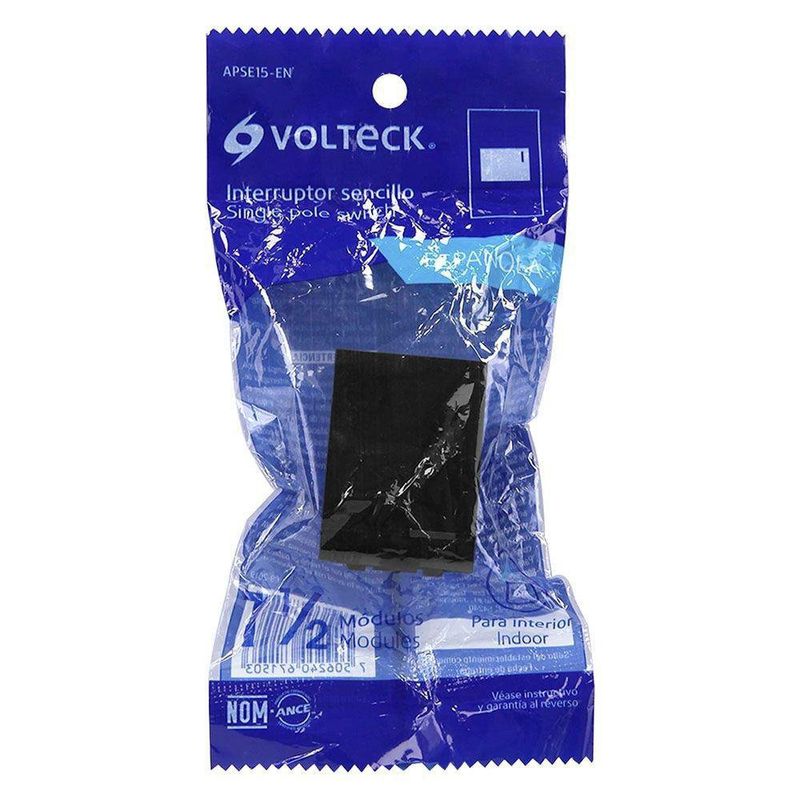 Interruptor Dado Sencillo Negro - Volteck